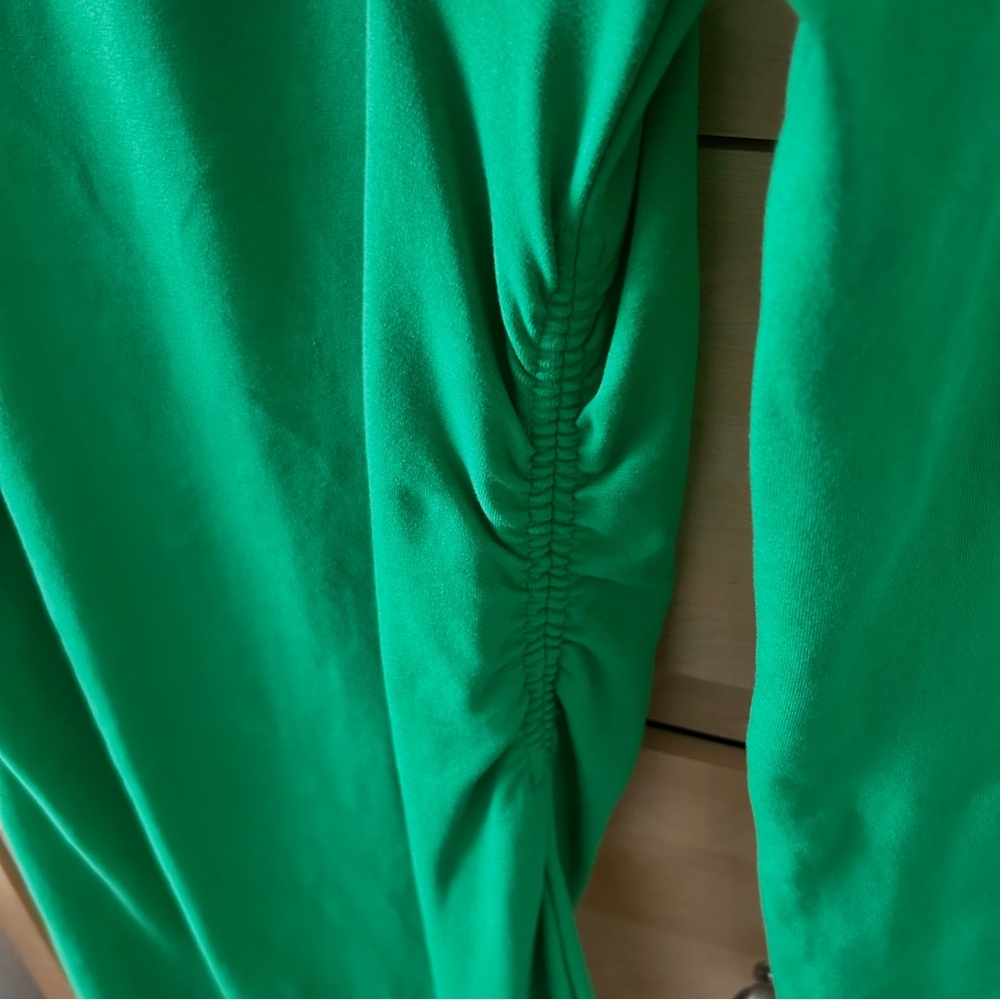 Zara Green Gathered Midi Dress - Picture 7 of 10